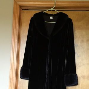 Fur collared and cuffed jacket